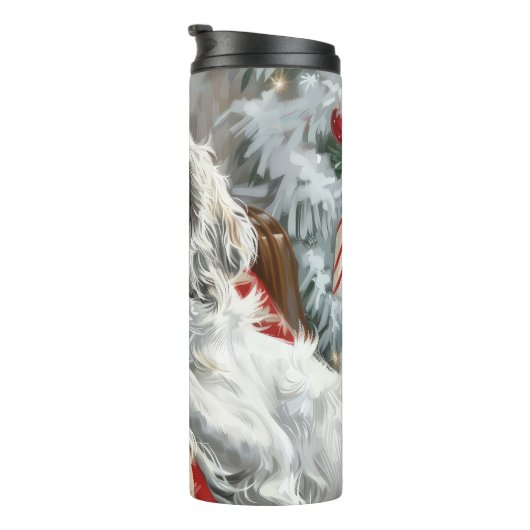 Bouteilles Isothermes Festive de Noël de Chien Setter anglais (Tourné sur la droite)