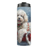 Bouteilles Isothermes Festive de Noël du chien de caniche (Devant)