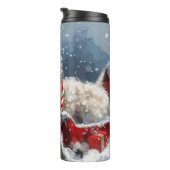 Bouteilles Isothermes Festive de Noël du chien de caniche (Tourné sur la droite)