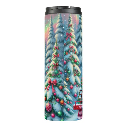 Bouteilles Isothermes Festive Red Green Forest Train (Dos)