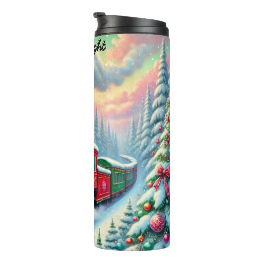 Bouteilles Isothermes Festive Red Green Forest Train (Tourné sur la droite)