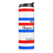 Bouteilles Isothermes Fête de l'indépendance des bandes bleues rouges 4  (Tourné sur la gauche)