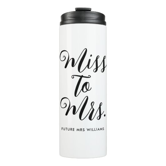 Bouteilles Isothermes Fête de mariage Miss to Mrs Moderne  (Devant)