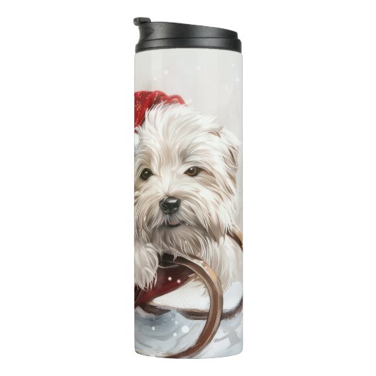 Bouteilles Isothermes Fête de Noël de Chien de Coton De Tulear (Tourné sur la droite)