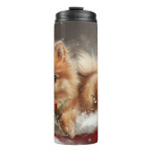 Bouteilles Isothermes Fête de Noël de Chien de Poméranie (Devant)