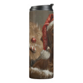 Bouteilles Isothermes Fête de Noël de Chien Vizsla (Tourné sur la gauche)