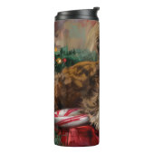 Bouteilles Isothermes Fête de Noël de Chien Yorkipoo (Tourné sur la gauche)