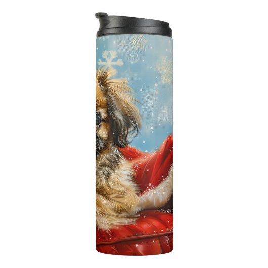 Bouteilles Isothermes Fête de Noël des chiens de Pékin (Tourné sur la droite)