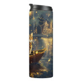 Bouteilles Isothermes Fête de Noël du chat du Bengale Voyage (Tourné sur la droite)