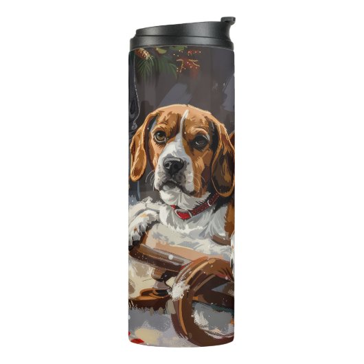 Bouteilles Isothermes Fête de Noël du chien beagle (Tourné sur la gauche)