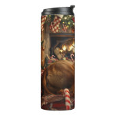 Bouteilles Isothermes Fête de Noël du chien de Rhodesian Ridgeback (Tourné sur la gauche)