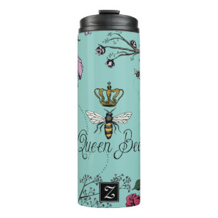 Bouteilles Isothermes Fête des Mères Monogramme Reine Abeille Couronne D