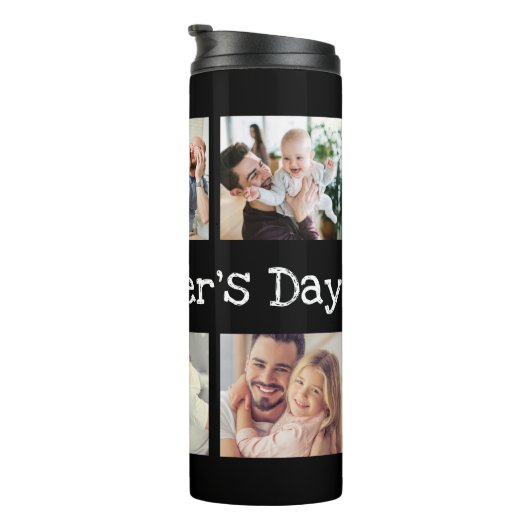 Bouteilles Isothermes Fête des pères de collection photo papa en noir et (Tourné sur la droite)