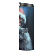 Bouteilles Isothermes Fête du Père Noël du chat bleu russe (Tourné sur la droite)
