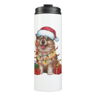 Bouteilles Isothermes Feu de Noël Santa Chapeau Finlandais Lapphund Chie