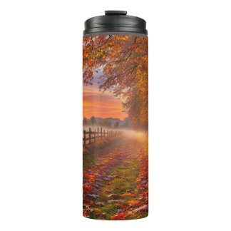 Bouteilles Isothermes feuillage d'automne paysage coucher de soleil tumb