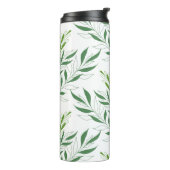 Bouteilles Isothermes Feuillage De Verdure Motif Élégant Vert Et Blanc (Tourné sur la gauche)