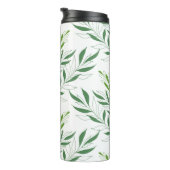 Bouteilles Isothermes Feuillage De Verdure Motif Élégant Vert Et Blanc (Tourné sur la droite)