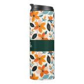 Bouteilles Isothermes Feuillage et fleurs orange et bleu Personnalisé (Tourné sur la droite)