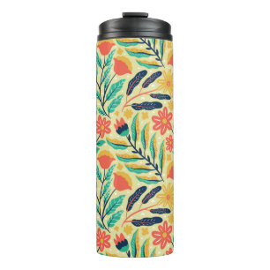 Bouteilles Isothermes feuillage nature et motif fleuri sans soudure. nat