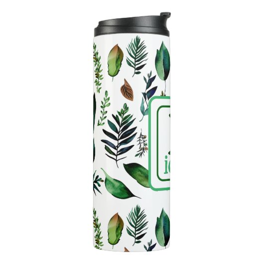 Bouteilles Isothermes Feuillage vert Nature botanique Personnalisée (Tourné sur la gauche)