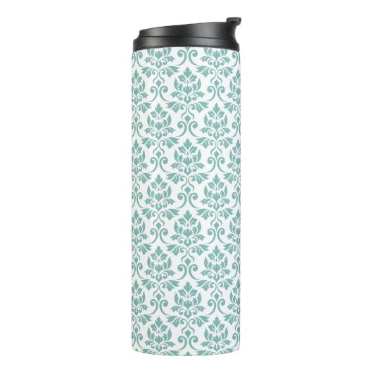 Bouteilles Isothermes Feuille Damask Teal Pattern (Tourné sur la gauche)
