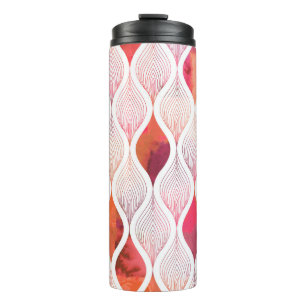 Bouteilles Isothermes Feuilles d'aquarelle modernes, motif sans couture.