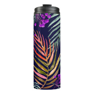 Bouteilles Isothermes Feuilles d'aquarelle tropicale, éclaboussure abstr