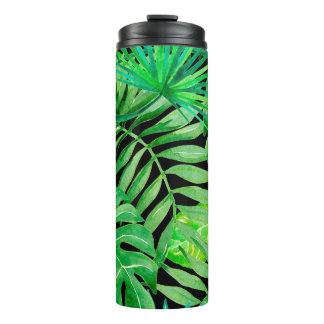 Bouteilles Isothermes Feuilles d'aquarelle tropicale : Élégance transpar