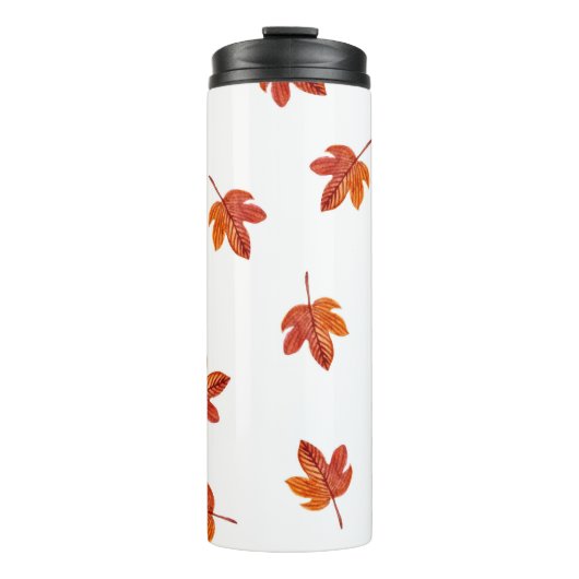 Bouteilles Isothermes Feuilles d'automne aquarelle main tirée (Devant)