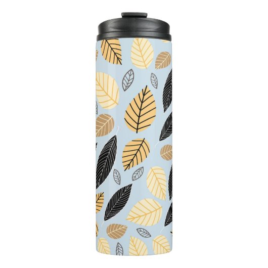 Bouteilles Isothermes Feuilles d'automne : Arrière - plan bleu transpare (Devant)