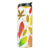 Bouteilles Isothermes Feuilles d'automne blanc (Tourné sur la gauche)