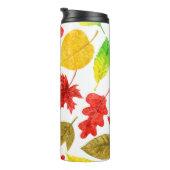 Bouteilles Isothermes Feuilles d'automne blanc (Tourné sur la droite)