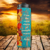 Bouteilles Isothermes Feuilles d'automne et citations inspirées rustique