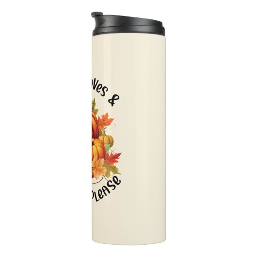 Bouteilles Isothermes Feuilles d'automne et Citrouilles s'il vous plaît (Tourné sur la droite)