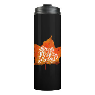 BOUTEILLES ISOTHERMES FEUILLES D'AUTOMNE JOYEUX THANKSGIVING DAY