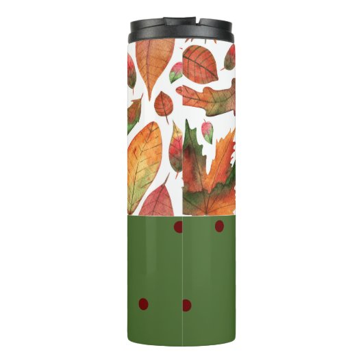 Bouteilles Isothermes Feuilles d'automne monogrammes Automne Rouge Vert  (Dos)