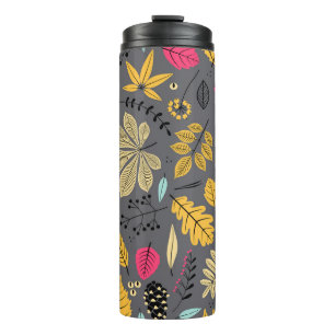 Bouteilles Isothermes Feuilles d'automne : Motif foncé sans couture