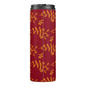 Bouteilles Isothermes Feuilles de branches de silhouette orange sur roug (Dos)