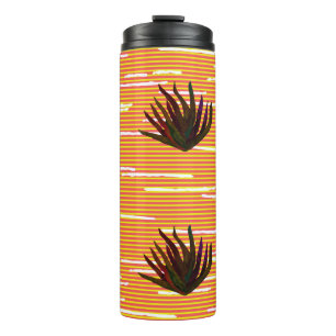 Bouteilles Isothermes Feuilles de couleur, plante exotique sans couture
