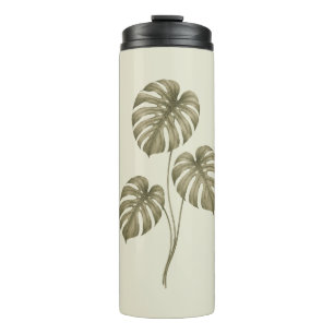 Bouteilles Isothermes Feuilles de Monstera vert vintage