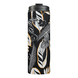 Bouteilles Isothermes Feuilles de nuit tropicaux foncé et sans feuillage