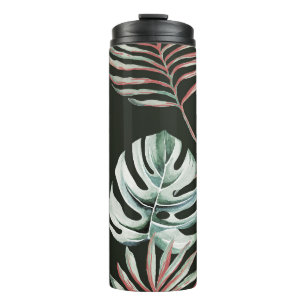 Bouteilles Isothermes Feuilles de palmiers, monstère : aquarelle tropica
