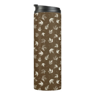 Bouteilles Isothermes Feuilles d'érable d'automne sur brun - motif sans
