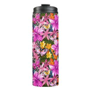 Bouteilles Isothermes feuilles et fleurs tropicaux