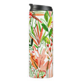 Bouteilles Isothermes Feuilles exotiques, fleurs, aquarelle de la forêt  (Tourné sur la droite)