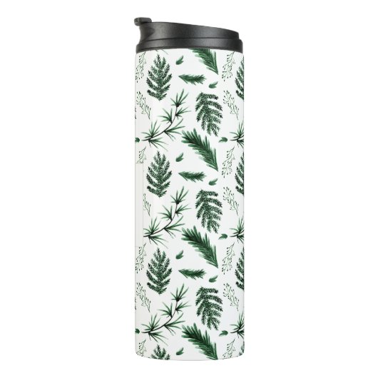 Bouteilles Isothermes Feuilles forestiers Monogramme vert 3 Initiales No (Tourné sur la droite)