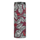 Bouteilles Isothermes Feuilles gris sur rouge foncé (Dos)