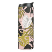 Bouteilles Isothermes Feuilles tropicaux, fleurs, motif peint à la main. (Tourné sur la gauche)