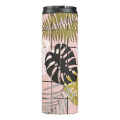 Bouteilles Isothermes Feuilles tropicaux, fleurs, motif peint à la main. (Dos)